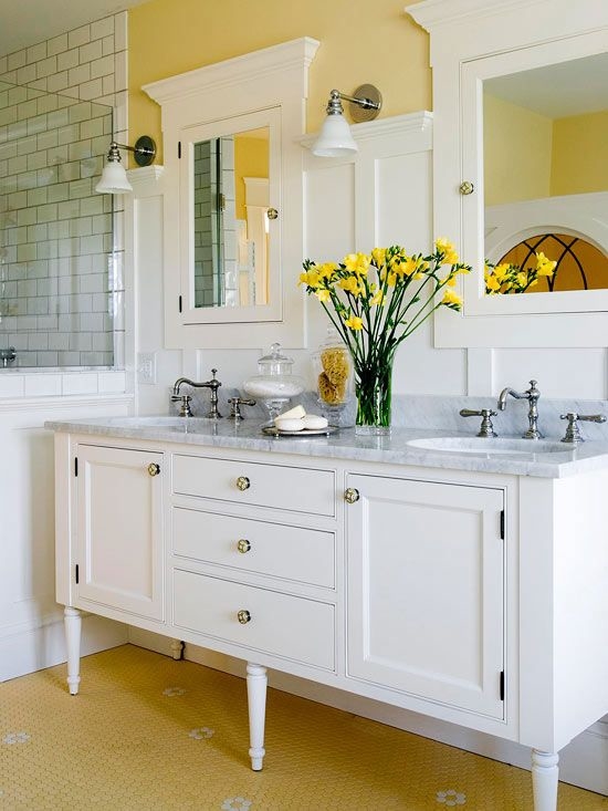 Pale Yellow Bathroom