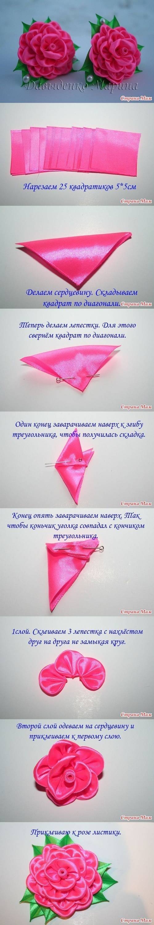 DIY Ribbon Roses Flowers Pictures, Photos, and Images for Facebook, Tumblr,  Pinterest, and Twitter, image size:500x2994