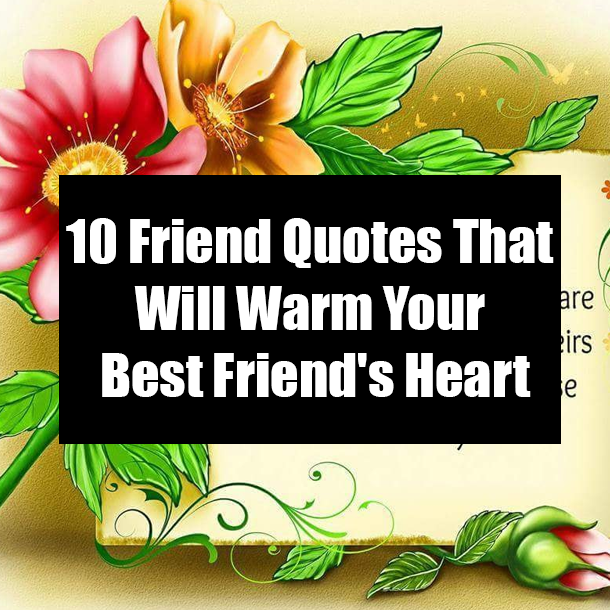 10 Friend Quotes That Will Warm Your Best Friend S Heart