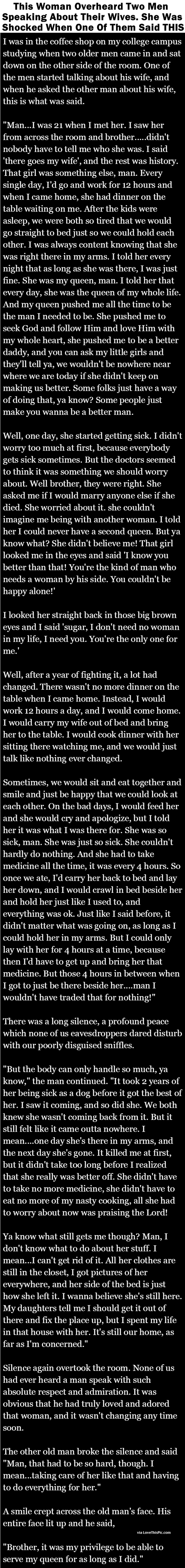 This Woman Overheard Two Men Speaking